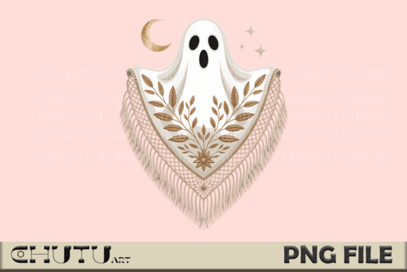 Download Boho Ghost PNG - Floral Halloween Art - Boho Collection