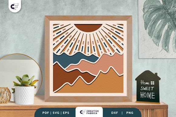 Download Sun Boho Decoration 3D Light Box Papercut - Boho Collection