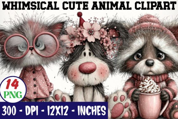 Download Whimsical Cute Animal Clipart Bundle - Cute animal clipart Collection
