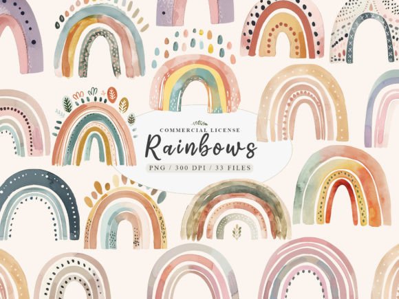 Download Cute Clipart Pastel Rainbow,Boho Rainbow - Boho Collection