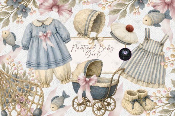 Download Nautical Baby Girl Clipart - Baby girl clipart Collection