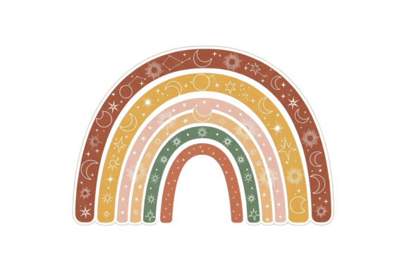 Download Boho Celestial Rainbow Arch Design Art - Boho Collection