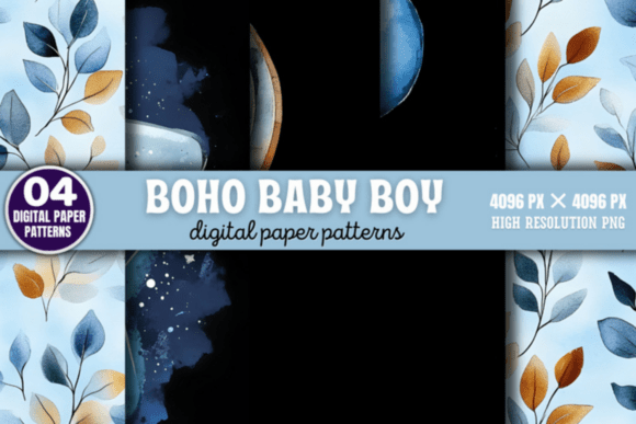 Download Boho Baby Boy Pattern Digital Background - Boho Collection