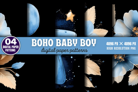 Download Boho Baby Boy Pattern Digital Background - Boho Collection