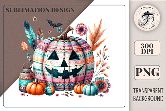 Download Boho Halloween Pumpkin PNG Fall Clipart - Boho Collection