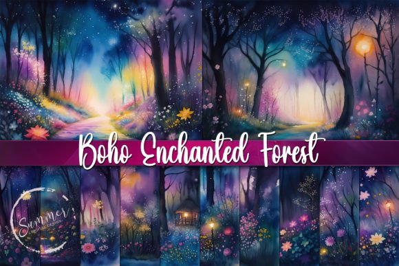 Download Boho Enchanted Forest, Summer Night - Boho Collection