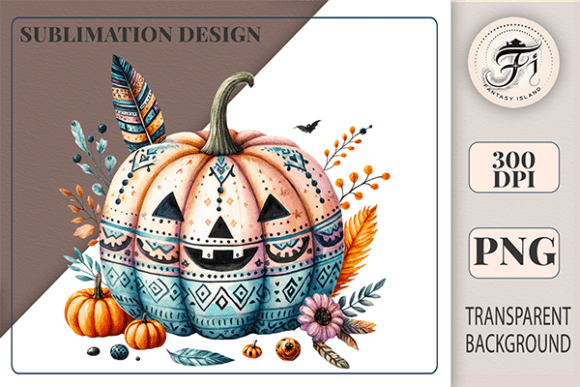 Download Boho Halloween Pumpkin PNG Fall Clipart - Boho Collection