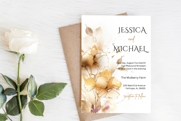Download Autumn Golden Wedding Invitation - Premium Bundle