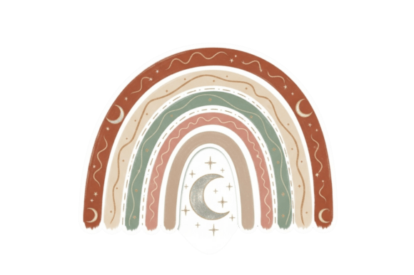 Download Boho Celestial Rainbow with Moon Stars - Boho Collection