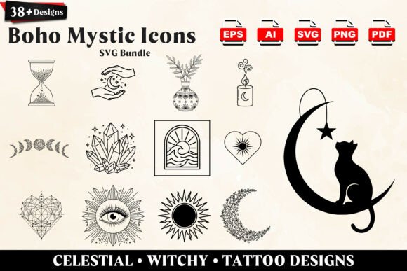 Download 38+ Mystical Boho Celestial SVG Pack - Boho Collection