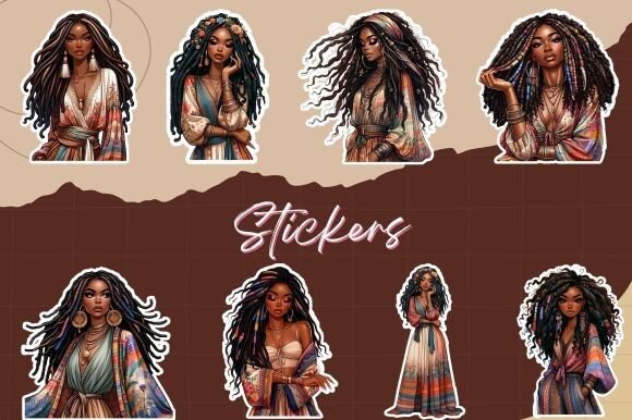 Download Boho Chic Fashionista Sticker Set - Boho Collection