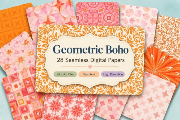 Download Geometric Boho Digital Patterns - Boho Collection