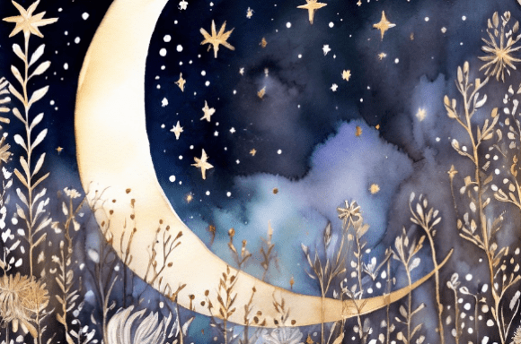 Download Boho Celestial Moon and Stars - Boho Collection