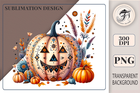 Download Boho Halloween Pumpkin PNG Fall Clipart - Boho Collection