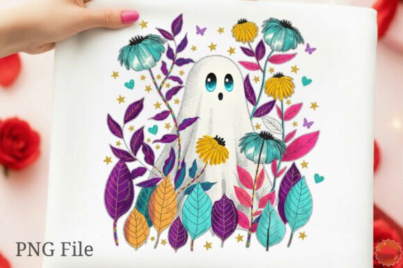 Download Halloween Fall Floral Boho Ghost Png - Boho Collection