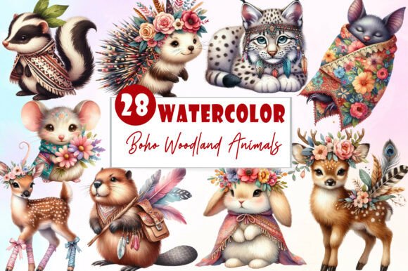 Download Sweet Boho Woodland Creatures Animals - Boho Collection