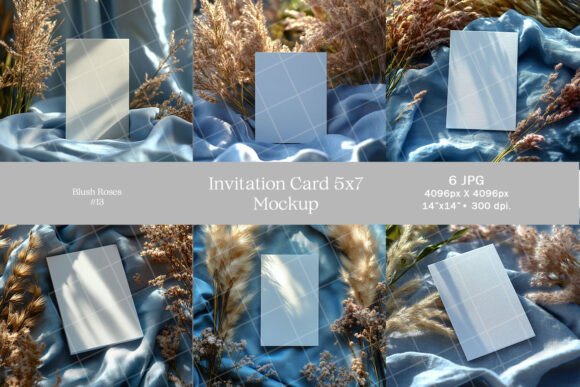 Download 5x7 Invitation Card Mockup Blue JPG - Invitation Collection