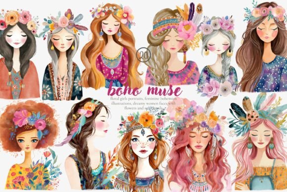 Download Boho Muse Clipart Set - Boho Collection