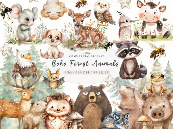 Download Boho Woodland Animal, Baby Animals Png - Boho Collection