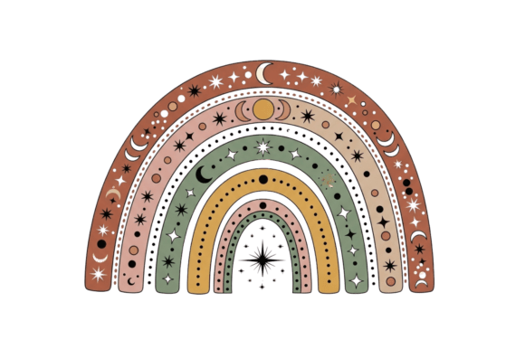 Download Boho Celestial Rainbow Arc Design Art - Boho Collection