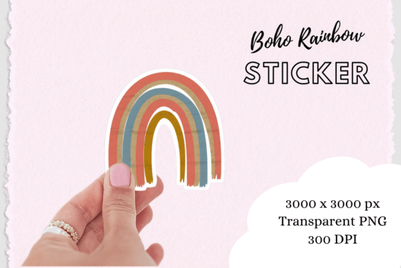Download Boho Chic Rainbow Sticker Png - Boho Collection