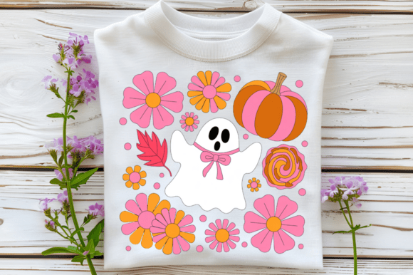 Download Boho Halloween Floral Pink Ghost PNG - Boho Collection