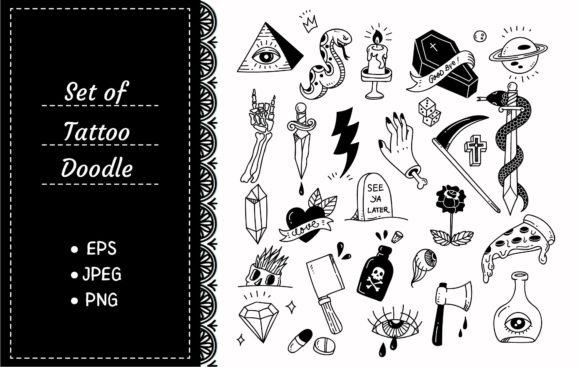 Download Various Tattoo Element Doodle - Element Collection