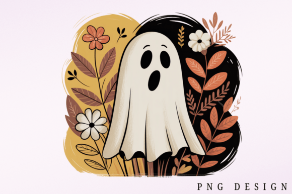 Download Boho Ghost Halloween Fall Floral PNG - Boho Collection