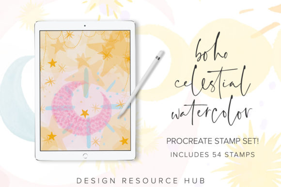 Download Boho Sky Watercolor Procreate Stamps - Boho Collection