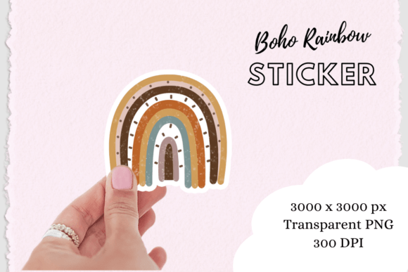 Download Boho Chic Rainbow Sticker Png - Boho Collection