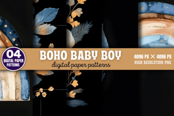 Download Boho Baby Boy Pattern Digital Background - Boho Collection
