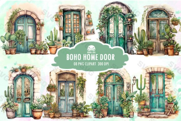 Download Boho Home Door Sublimation Clipart - Boho Collection